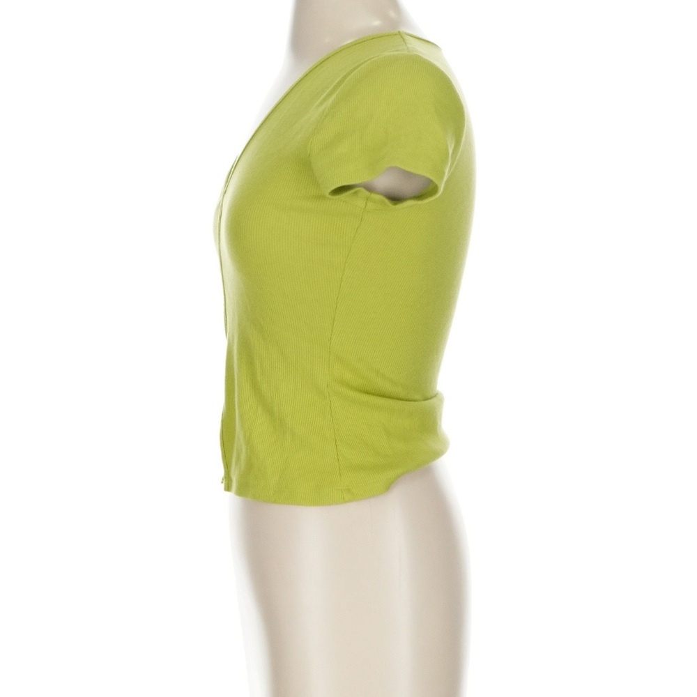 Abercrombie & Fitch Lime Green Ribbed V‑Neck Crop Top - Picture 4 of 5